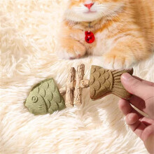 Jucărie de mestecat pentru pisici, cu os de pește natural, tip catnip Silvervine