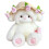 Pluche schaap pop kussen met roze hoedje (1 stuk) 1