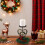 Candelabro a forma di renna dorata e cuore con bacche 1