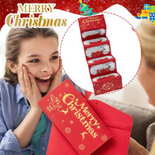 Rote Weihnachtskarte mit 6 Fächern und Umschlag
