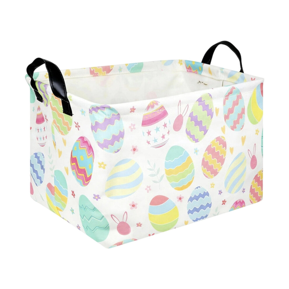 Rectangular Easter basket white egg theme 1 piece