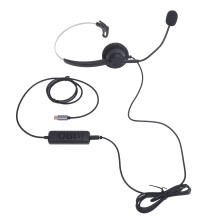 Auricular para teléfono, de un solo oído, USB-C/3,5 mm, negro