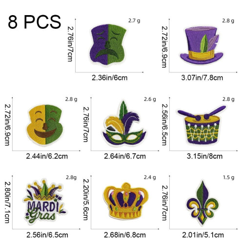 Patch-uri brodate cu clovn de carnaval, 8 bucăți 2