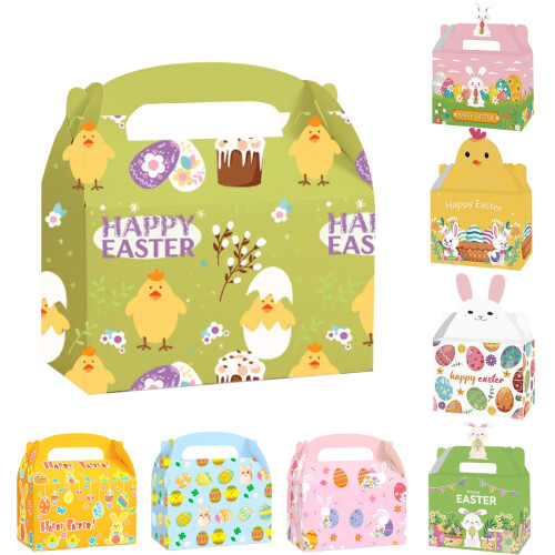 12 Easter Bunny Egg Paper Gift Boxes 18x15x9cm