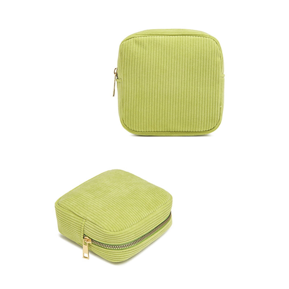 Corduroy makeup bag small zippered cosmetic case for women