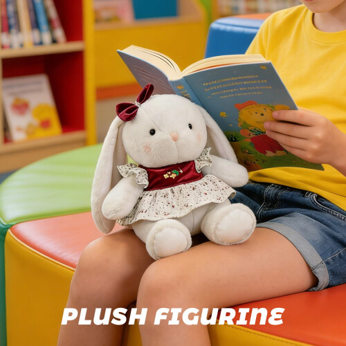 Bunny plush toy with oversized ears 7.9 inches 2