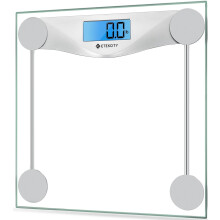 Digital Bathroom Scale with Blue Backlit LCD, 400 lb
