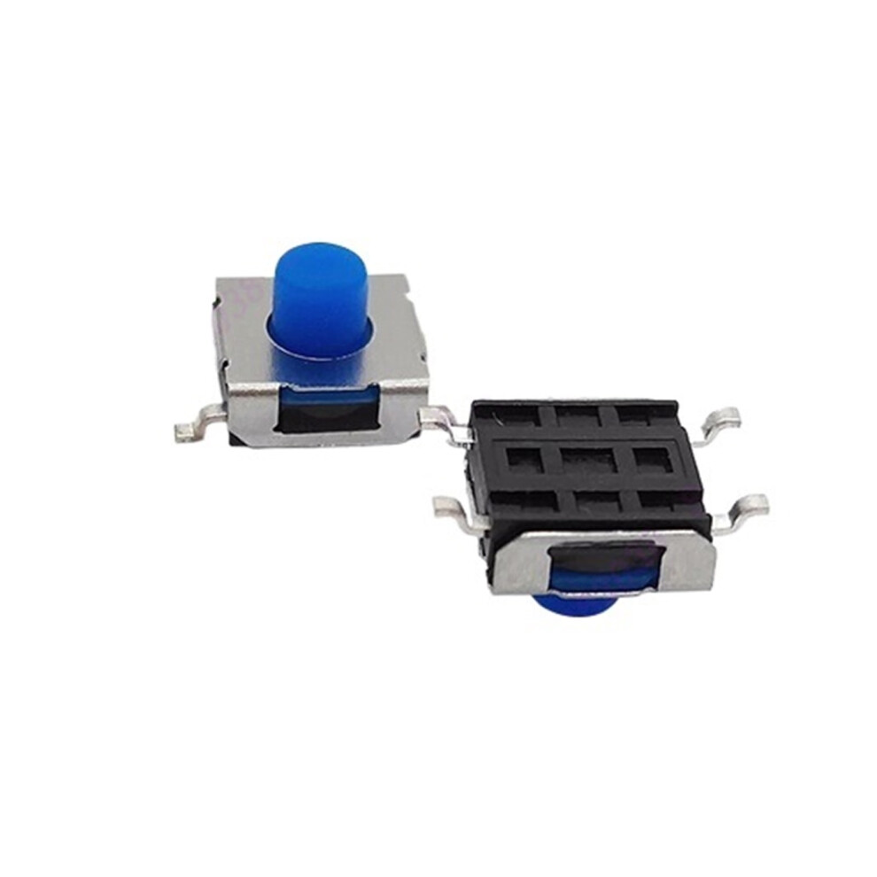 30Pcs 6.2 X 6.2Mm H=3.1/3.5/4.3/5.0Mm Momentary Tactile Tact Switch Silicone Gel Push Button Blue Rubber Head Key Switch 9023022469007