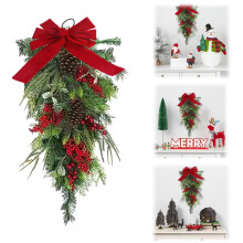 Christmas teardrop swag green evergreen 17.7 inch