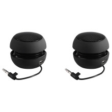 2X Portable Travel Loud Speaker with 3.5mm Audio Cable Low Voltage Built-in Battery Retractable Speaker for