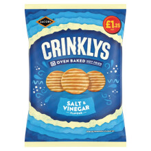 Jacob's Crinklys Salt & Vinegar 90g (Pack of 15)