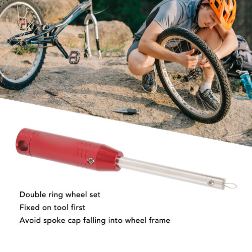 Bicycle Spoke Cap Tool Red Aluminum Alloy Wrench 2