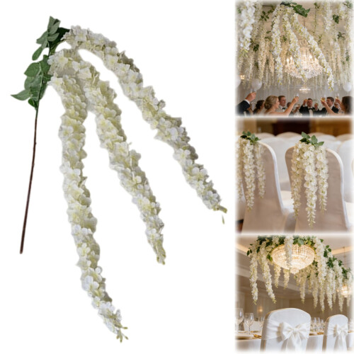 Artificial Wisteria Garland 5.38 ft White 1