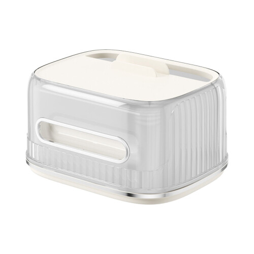 Tapa rectangular de plástico blanco para caja de pañuelos 1