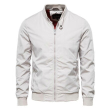 (2XL,white)Men's Jackets-Windproof Bomber Jacket Zip Outwear