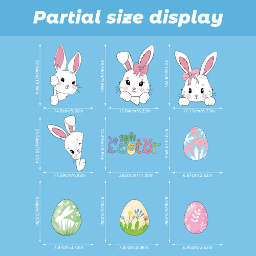 Osterhase & Ei Fensteraufkleber, doppelseitig, 6 Stück 2