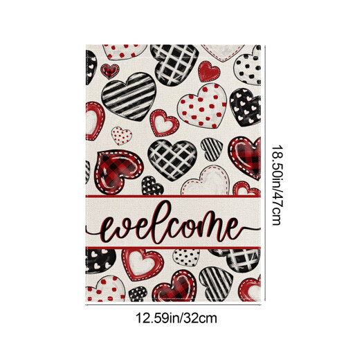 Drapeau décoratif de jardin pour la Saint-Valentin, 32 x 47 cm 2
