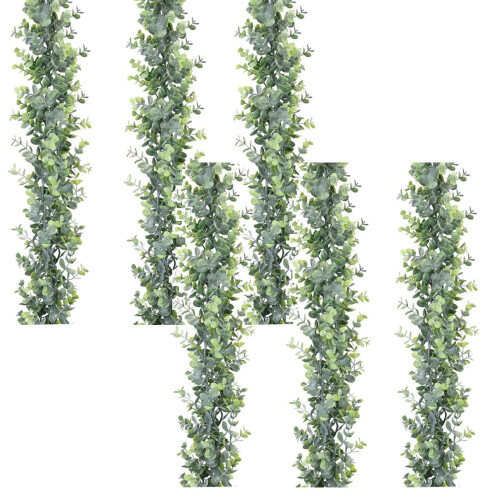 6ft Artificial Green Garland Set – Silk Leaves, 3 pcs