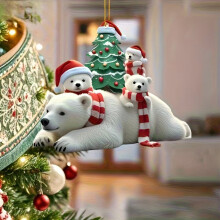 Acryl-Eisbär-Weihnachtsbaumschmuck, 2 Stück