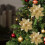 10pc Gold Christmas Tree Flower Decorations with Clips 1