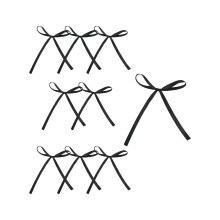 Black Satin Ribbon Bows Set of 10