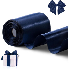 Cinta de satén azul empolvado, 10 cm x 20 m, 4" de ancho