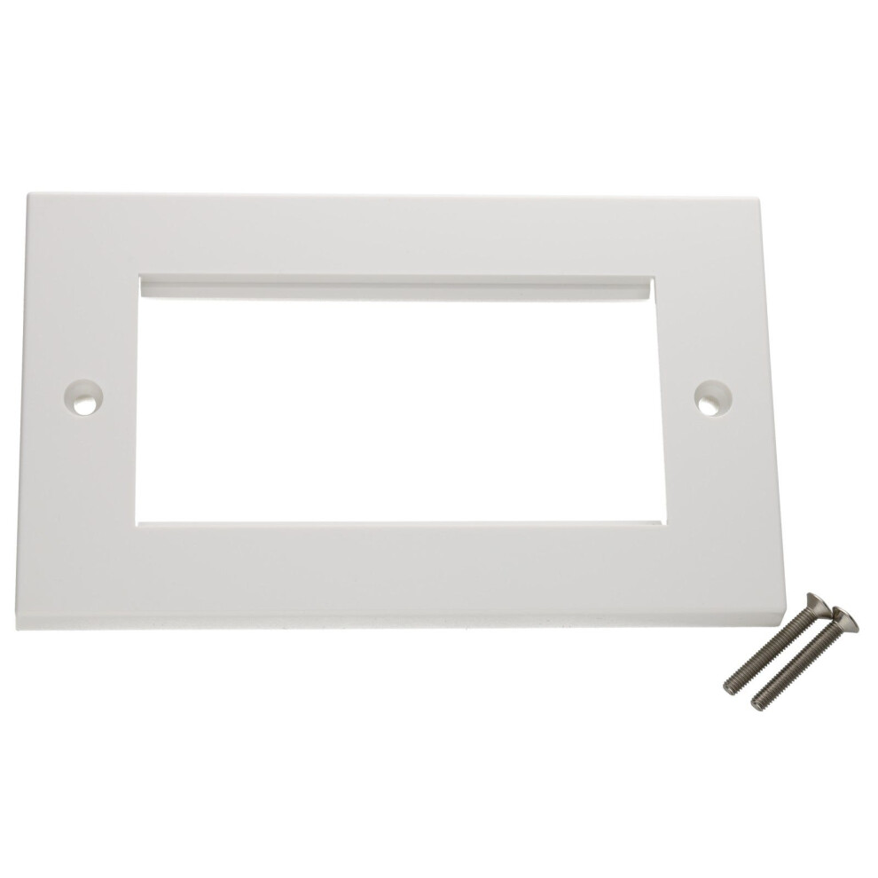 Faceplate 4 Port Euro Module Double Gang 146 X 86Mm For Av/Rj45 Modules White 5054338123745