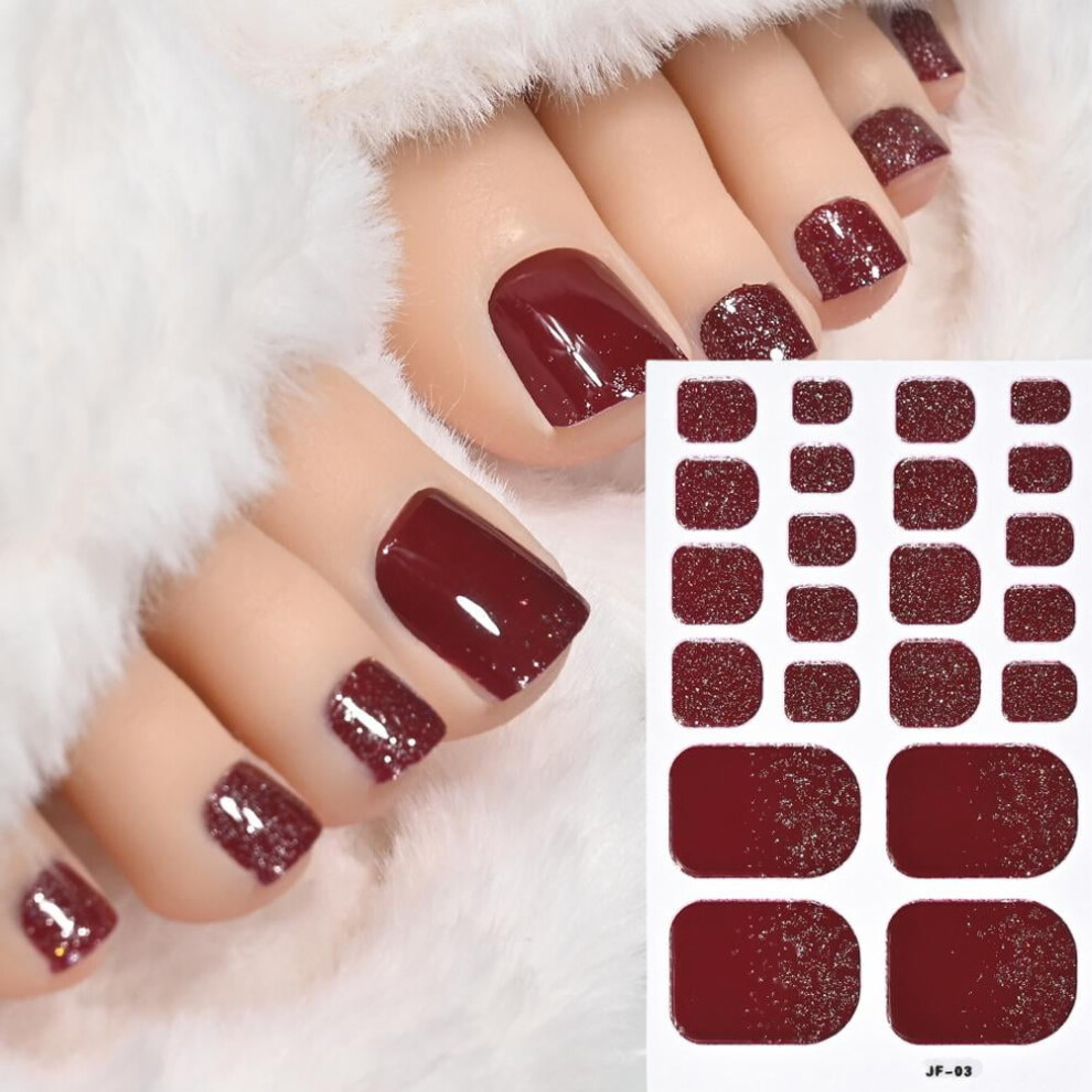 French black nail stickers with glitter 22 pieces