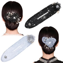 Pince à chignon française brodée à la main (2 pièces)