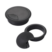 Inel cablu negru pentru birou, 60 mm, pachet de 2