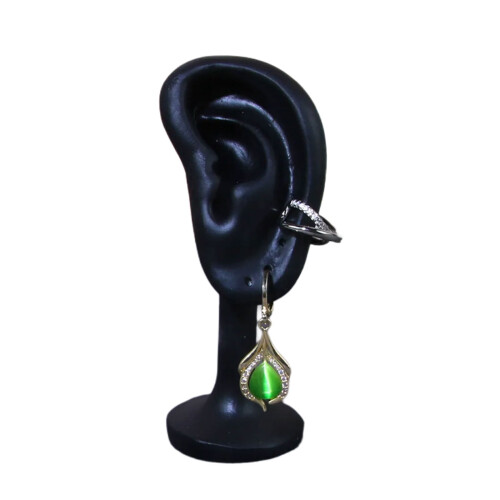 Ear-Shaped Earring Display Stand – Plastic, Black/White,