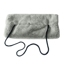 Faux Furs Hand Muff Adult Teens Warm Plush Hand Muffs Cuff Warmers with Lanyard