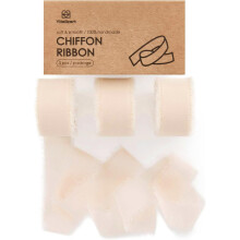 Hellbraunes Chiffonband, 25 mm breit x 21 Yards (3 Rollen)