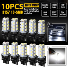 LED-achterlichtlampjes 3157/3156 10 stuks wit