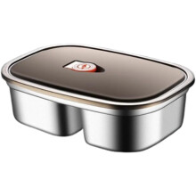 Bento-Box aus Edelstahl, 1200 ml, mit Fächern