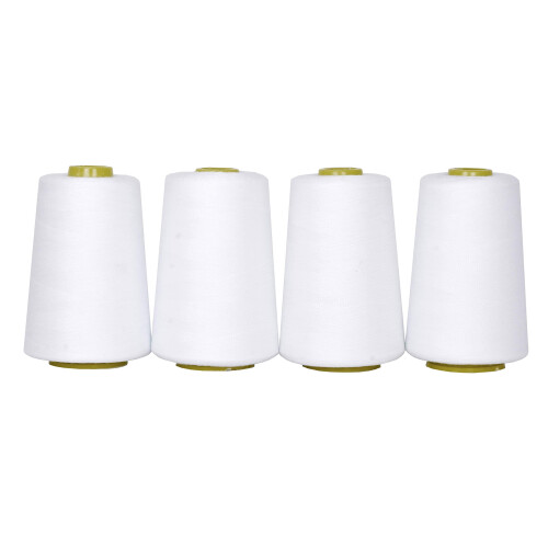 White Polyester Serger Thread 40S/2 – 4 Cones, 24000 Yards