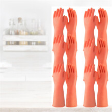 Pure Rubber Pink Silicone Waterproof Gloves, Size M, Pack of 6 – Compatible with Office, Craft & Stationery