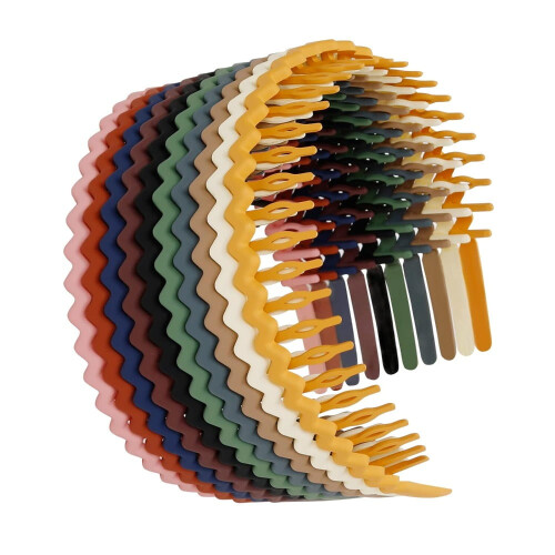 Smala plastpannband för kvinnor, elastiska, halkfria, 10-pack