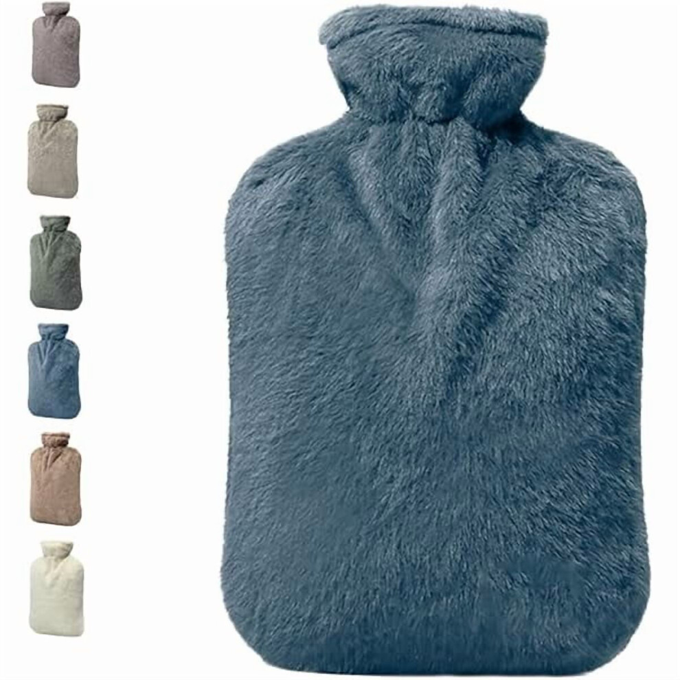 Blue 2L Hot Water Bottle With Cover For Neck/Shoulder Pain, Menstrual Cramps, Hot/Cold Therapy Â