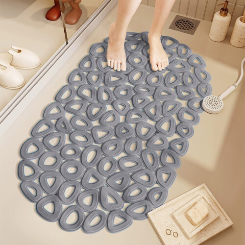 Tapis de bain antidérapant avec ventouses et trous d'évacuation 12,99x