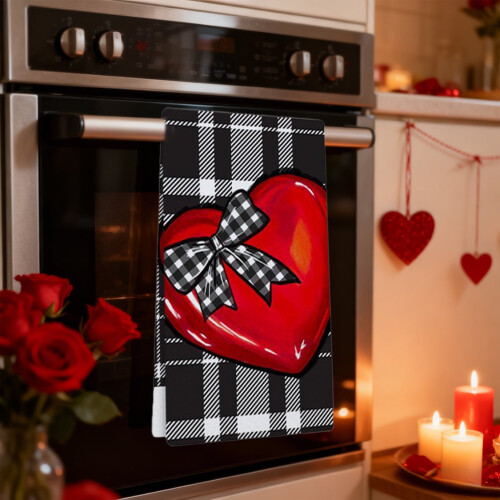 Valentine's Day Kitchen Hand Towel Soft Absorbent 1 Pack 1