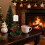 Candelabro a forma di renna dorata e cuore con bacche 4