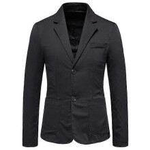 (XL,Black)Men's Suit Jacket Slim Sports Solid Color Suit Jacket