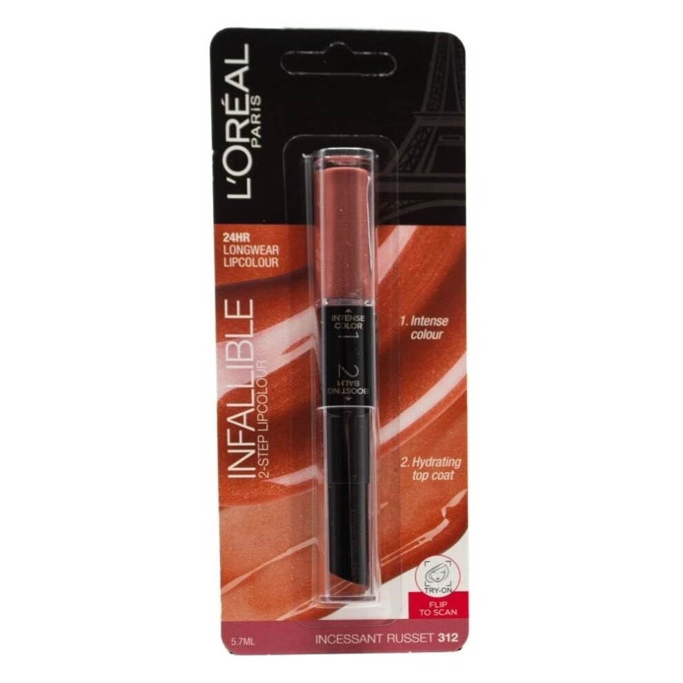 L'oreal Paris L'oreal Infallible 24Hr 2 Step Lipcolour 5.7Ml - 312 Incessant Russet