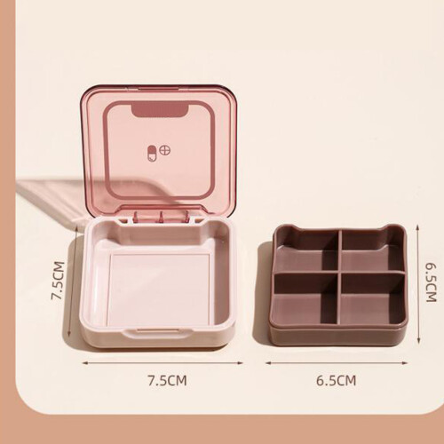 Portable Mini Plastic Waterproof Medicine Organizer with Compartments 1