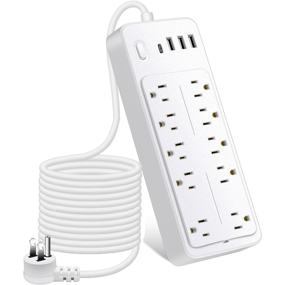 25 Ft Power Strip With 1700J Surge Protection, 14-Outlet 9058772292902