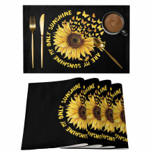 Platzsets „You Are My Sunshine“, 4er-Set, Sonnenblumen-Schmetterling