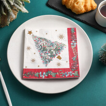 Papierservietten mit Weihnachtsbaummotiv, doppelseitig bedruckt, 20 Stück