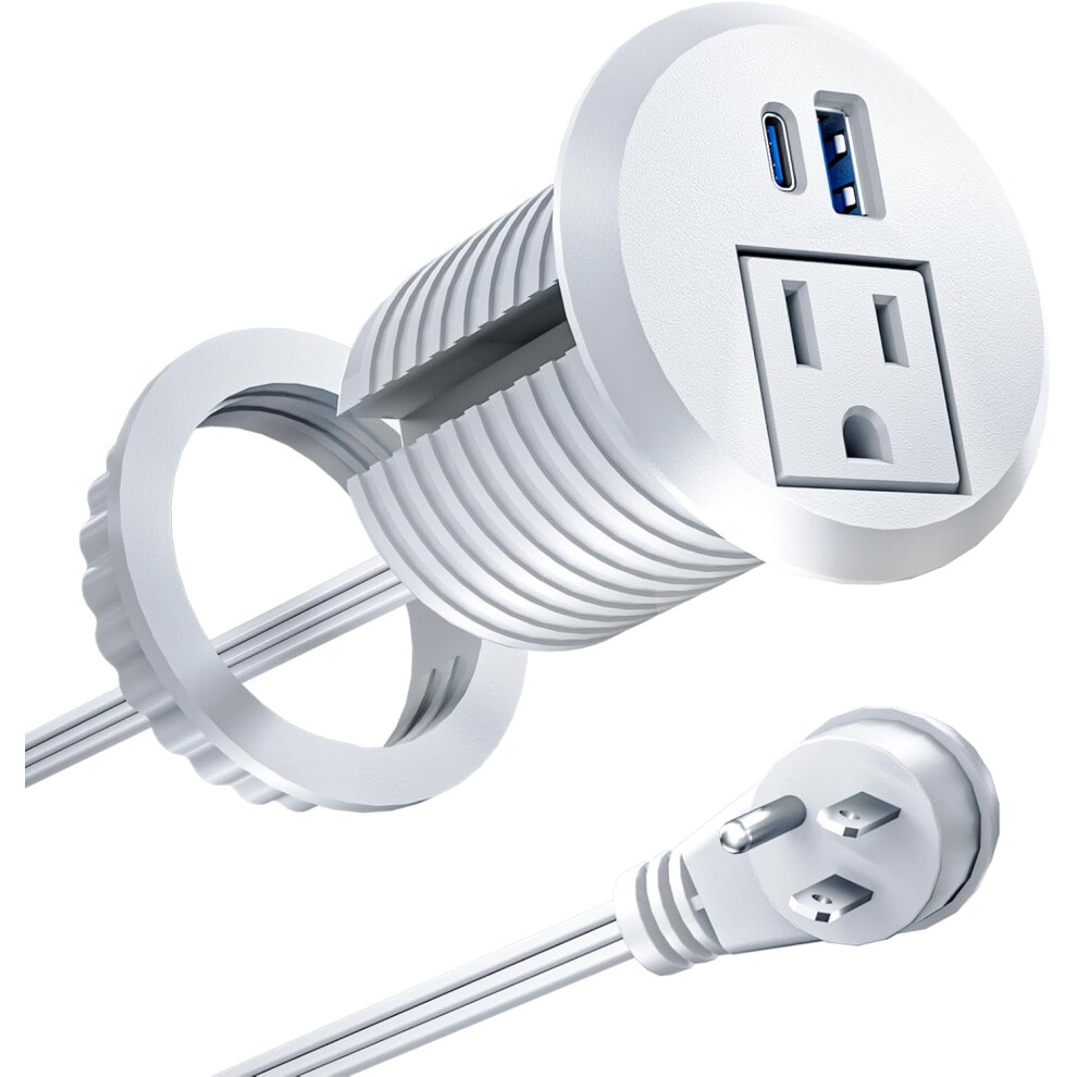 20W Usb-C Recessed Desk Power Grommet Â 2" Flush Mount, 9058772293282