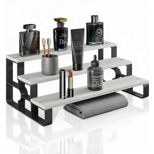 Organizador de Colônia e Perfume Branco de 3 Níveis 11,2 polegadas
